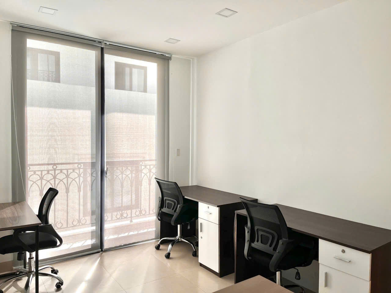 Private office with balcony window